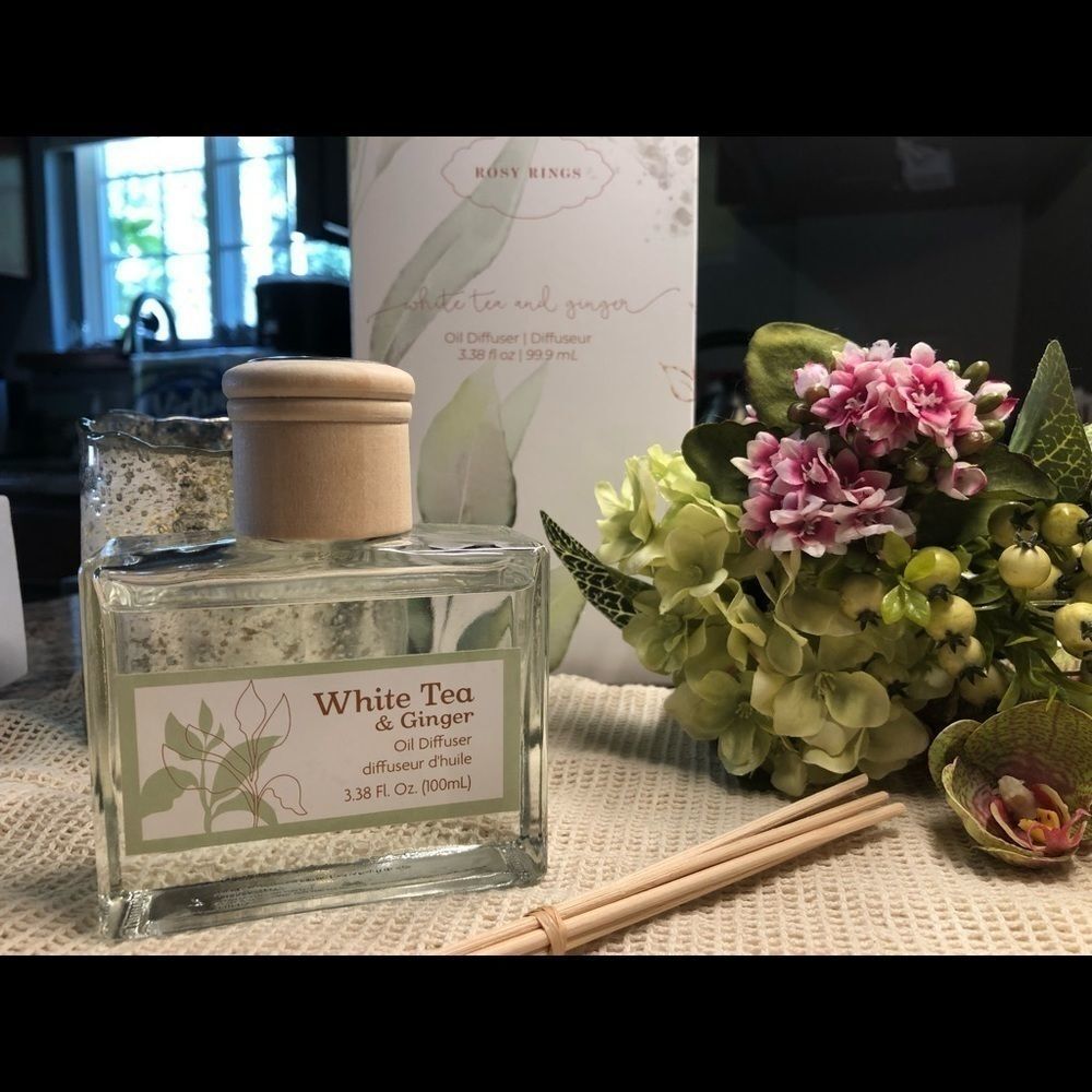 NWT Rosy Rings White Tea & Ginger Oil Diffuser Home fragrance Xmas Gift …